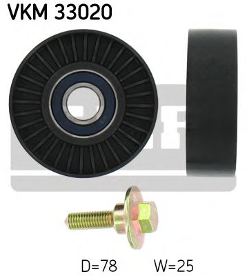 VKM 33020 Rola ghidare/conducere, curea transmisie SKF 