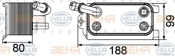 8MO 376 747-161 Radiator racire ulei, cutie de viteze automata HELLA 