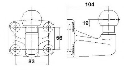 329059600001 Placa de fixare, dispozitiv de tractiune WESTFALIA 