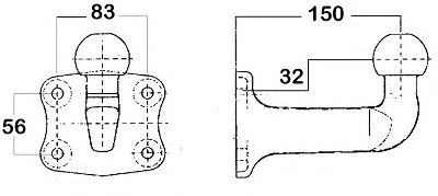329089600001 Placa de fixare, dispozitiv de tractiune WESTFALIA 