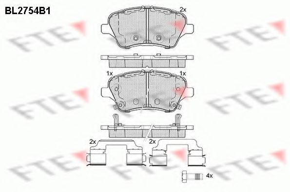 BL2754B1 set placute frana,frana disc FTE 