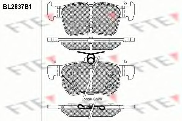 BL2837B1 set placute frana,frana disc FTE 