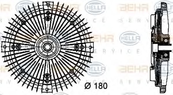 8MV 376 732-491 Cupla, ventilator radiator HELLA 