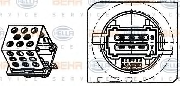 9ML 351 332-261 Rezistor, ventilator habitaclu HELLA 