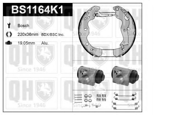 BS1164K1 Set frana, frana tambur QUINTON HAZELL 