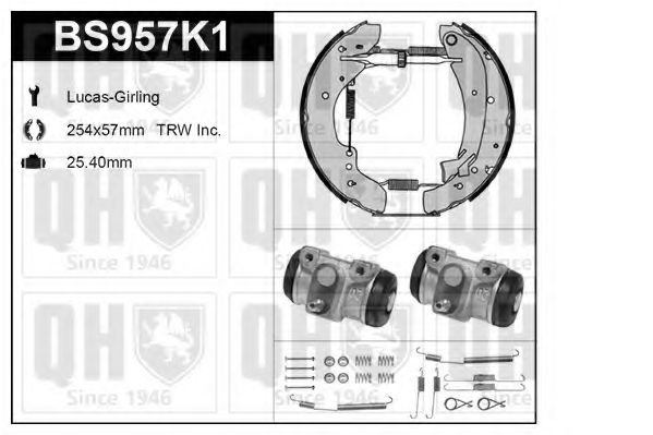 BS957K1 Set frana, frana tambur QUINTON HAZELL 