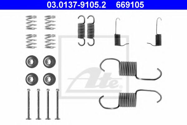 03.0137-9105.2 Set accesorii, sabot de frana ATE 