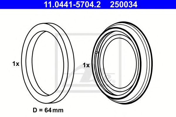 11.0441-5704.2 Set garnituri, Etrier frana ATE 