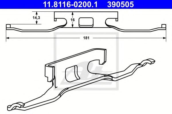 11.8116-0200.1 Arc, etrier frana ATE 
