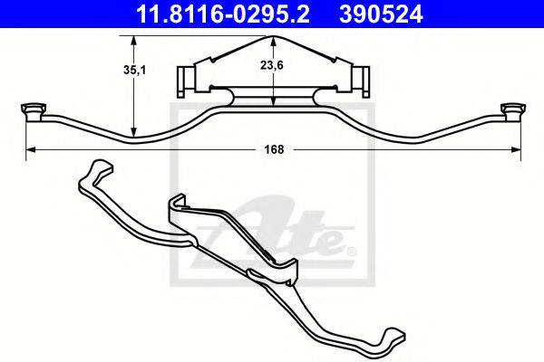 11.8116-0295.2 Arc, etrier frana ATE 
