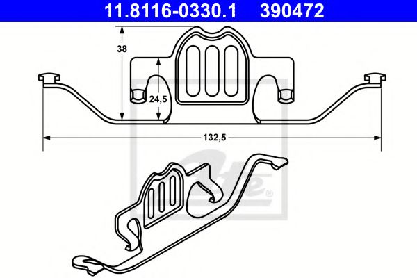 11.8116-0330.1 Arc, etrier frana ATE 