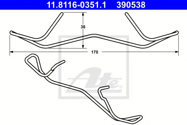 11.8116-0351.1 Arc, etrier frana ATE 