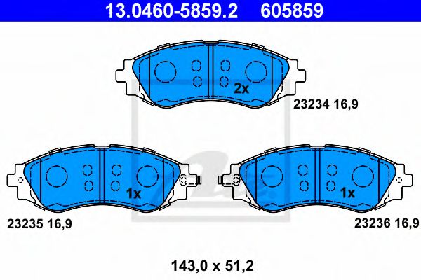 set placute frana,frana disc