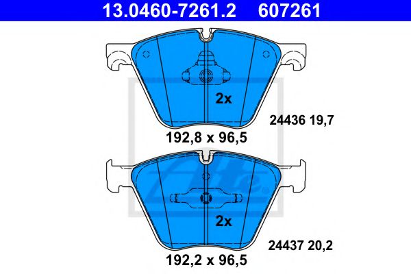 13.0460-7261.2 set placute frana,frana disc ATE 
