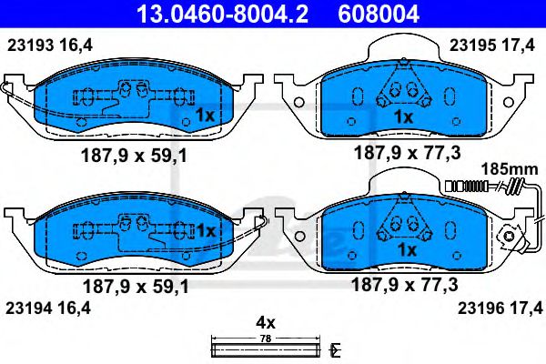 set placute frana,frana disc