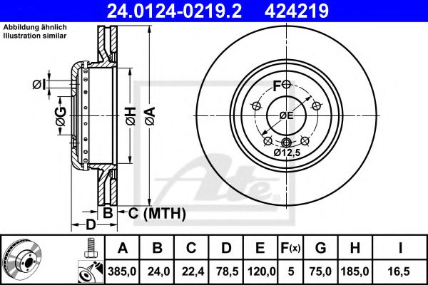 24.0124-0219.2 Disc frana ATE 