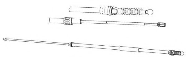 FHB433100 Cablu, frana de parcare FERODO 
