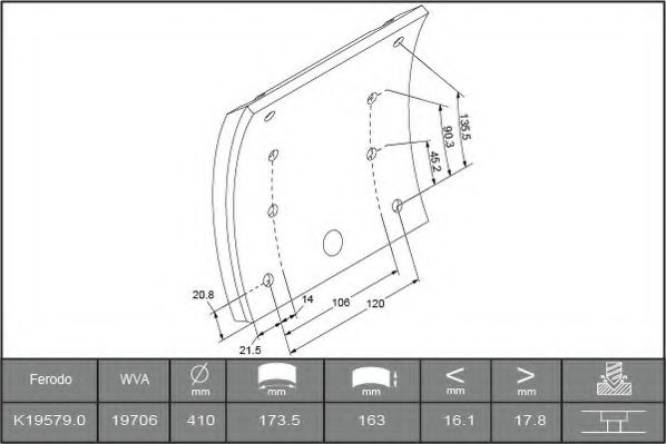 Set garnituri de frictiune, frana tambur 2