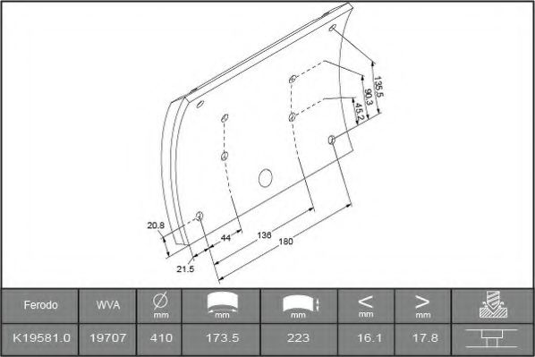 Set garnituri de frictiune, frana tambur 2