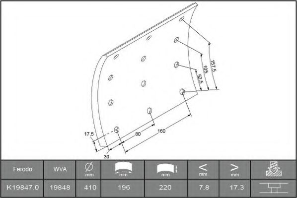 Set garnituri de frictiune, frana tambur 3