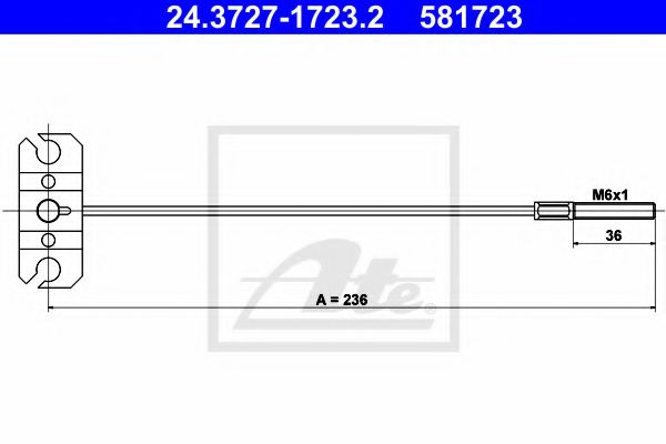 24.3727-1723.2 Cablu, frana de parcare ATE 