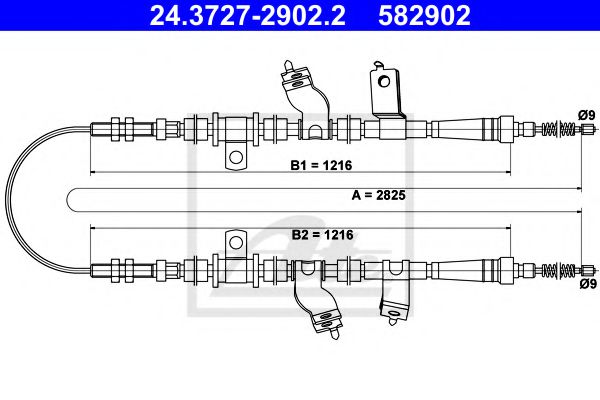24.3727-2902.2 Cablu, frana de parcare ATE 