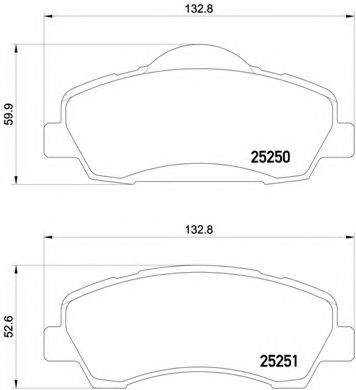 P 61 113 set placute frana,frana disc BREMBO 