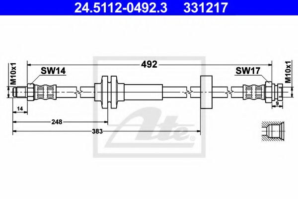 24.5112-0492.3 Furtun frana ATE 