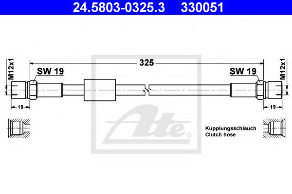 24.5803-0325.3 Furtun ambreiaj ATE 