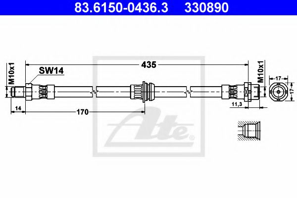 83.6150-0436.3 Furtun frana ATE 