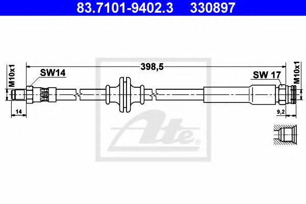 83.7101-9402.3 Furtun frana ATE 