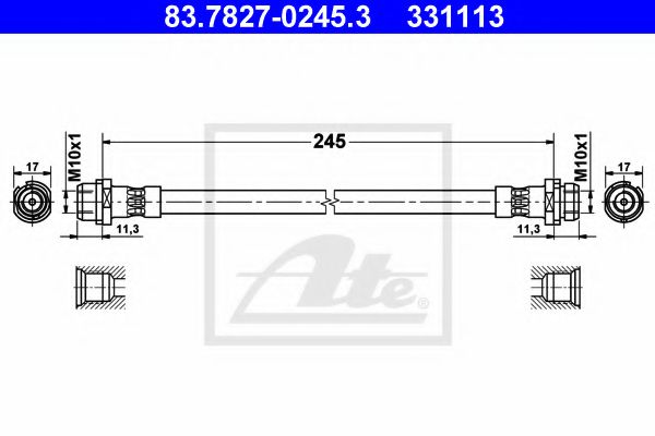 83.7827-0245.3 Furtun frana ATE 