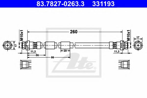83.7827-0263.3 Furtun frana ATE 