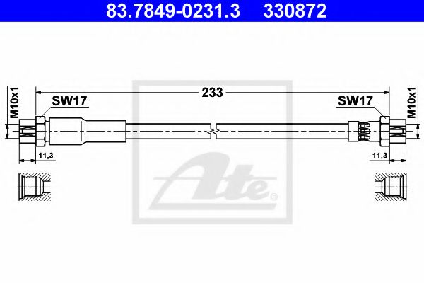 83.7849-0231.3 Furtun frana ATE 