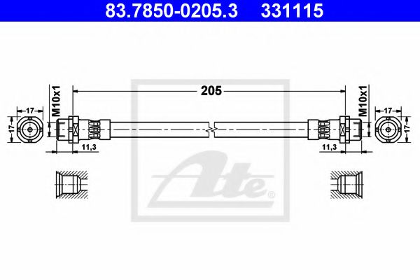 83.7850-0205.3 Furtun frana ATE 