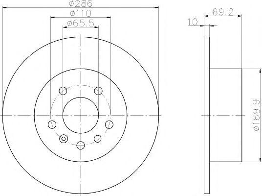 Set frana, frana disc 2