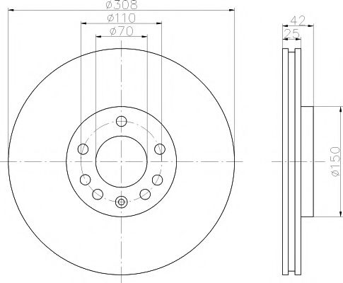 Set frana, frana disc 2
