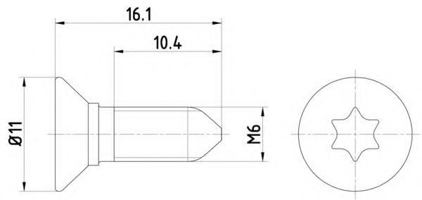 TPM0008 Surub, disc frana MINTEX 