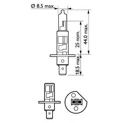 12258XV+S2 Bec, far faza lunga PHILIPS 