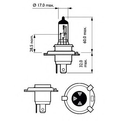 12342XV+S2 Bec, far faza lunga PHILIPS 