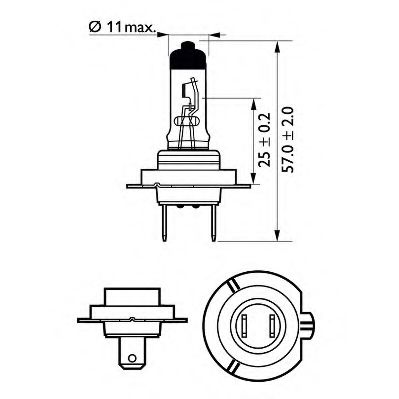 12972XV+S2 Bec, far faza lunga PHILIPS 