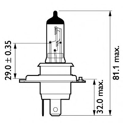 13342MDC1 Bec, far faza lunga PHILIPS 