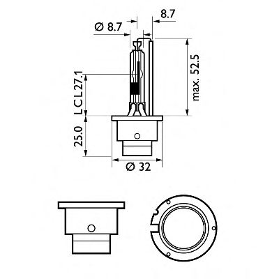 85126SYS1 Bec, far faza lunga PHILIPS 