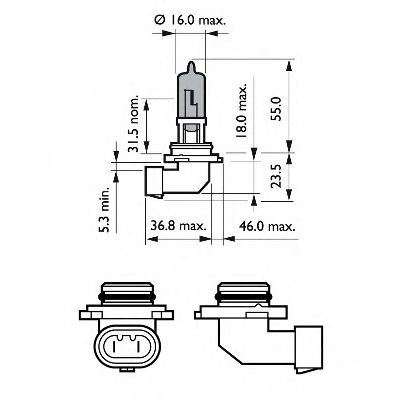 9005WHVB1 Bec, far faza lunga PHILIPS 