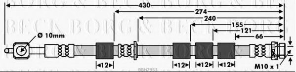 BBH7953 Furtun frana BORG & BECK 