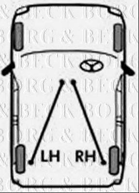 BKB3087 Cablu, frana de parcare BORG & BECK 