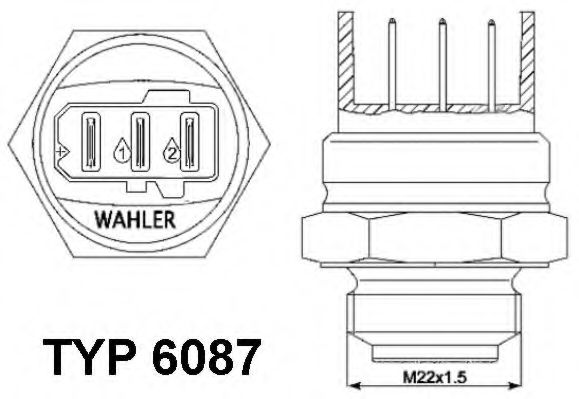 6087.87D Comutator temperatura, ventilator radiator WAHLER 