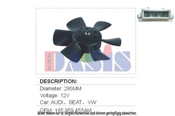 048150N Ventilator, radiator AKS DASIS 