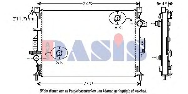 092027N Radiator, racire motor AKS DASIS 