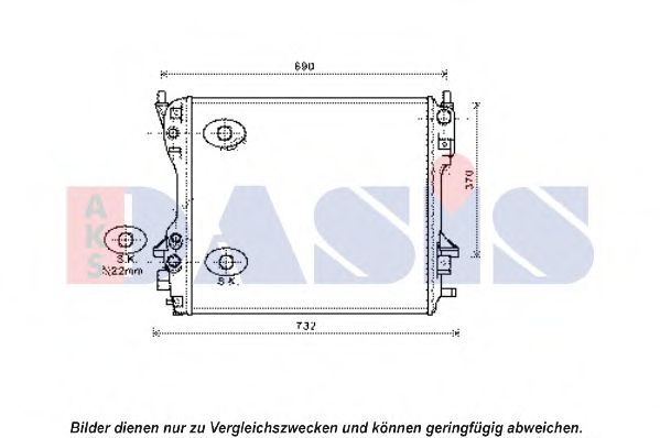 370017N Radiator, racire motor AKS DASIS 